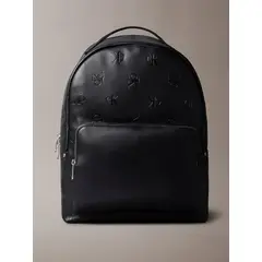 CALVIN KLEIN - Morral negro con cremallera y monograma integral