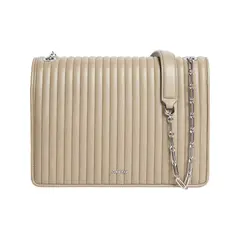 CALVIN KLEIN - Bolso beige con solapa acolchado