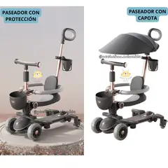 GENERICO - Espectacular Scooter Con 6 Funciones en 1 Nueva Negra
