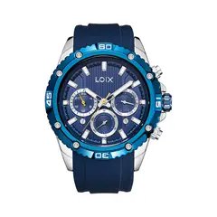LOIX - Reloj Hombre L2149-1 Azul con plateado tablero azul