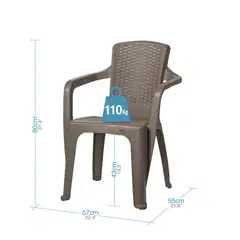 PLASTICOS MQ - Juego De Comedor Para Exterior 4 Puestos Infinity Marca Mq