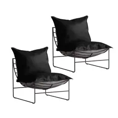 DIMATEX LEON - Set x2 Silla Sillón Perezoso Decorativa Sala Sofá Refcaliope Negro
