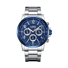 LOIX - Reloj Hombre L2150-5 Plateado tablero azul
