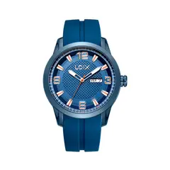 LOIX - Reloj hombre L2153-1 Azul pavonado tablero azul con oro rosa