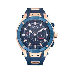 LOIX - Reloj hombre LA2110-1 Azul con oro rosa tablero azul