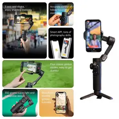 ZOCOCIO - Estabilizador De Celular Gimbal De 3 Ejes Plegable