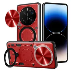 GENERICO - Estuche Protección Camara Con Soporte Para Honor Magic 7 lite Rojo