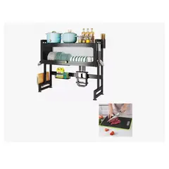 INNOVA - Platero Organizador De Loza Con Escurridor Tabla De Picar Todo En 1