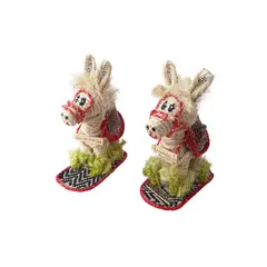 GENERICO - 2 BURROS DE 12 CM DE LARGO TEJIDOS EN FIQUE