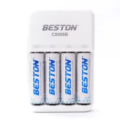 BESTON - Cargador De Pilas Recargables Aa Y Aaa De Alto Rendimiento