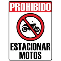 NACIONAL - SEÑALIZACIÓN METALICA 30X40 PROHIBIDO ESTACIONAR MOTOS