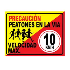 NACIONAL - SEÑALIZACIÓN METALICA 20X15 PRECAUCION PEATONES EN LA VIA