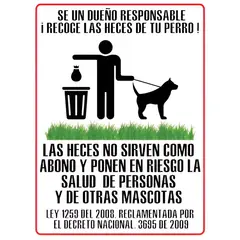 NACIONAL - SEÑAL EN POLIESTIRENO 30x20 RECOGE LAS HECES DE TU MASCOTA
