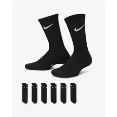 NIKE - MEDIAS NIÑO LARGAS EVERYDY CUSH CREW 6 PARES NEGRA SX6910-010