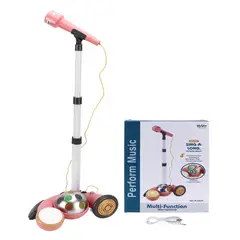 MARKET TOYS - Micrófono Infantil Karaoke Con Base Mp3 Conector Celular