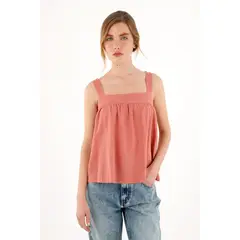 TOPMARK - Camisa con escote recto rosada para mujer