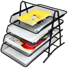 ONE PIXEL - Bandeja De Documentos Metálico De 4 Niveles Para Oficinas