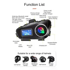 GENERICO - Intercomunicador Q58-max Bluetooth Casco Moto Fm Música 25hr