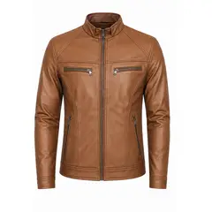 MODA EN CIRCUITO - Chaqueta en Cuero-tex Mate para Hombre Estilo Urbano