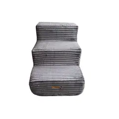 GENERICO - Escalera Para Mascotas En Espuma 45 Cm De Alto Color Gris
