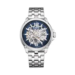 LOIX - Reloj hombre LA2117-2 plateado con tablero azul