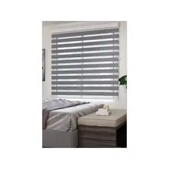 NOVELTY HOME - Cortina Enrollable Efecto Blackout Aurora Gris 130x180 cm