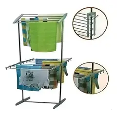 GENERICO - Tendedero Ropa Multifuncional Plegable Resistente Piso Hogar