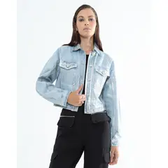 SEVEN SEVEN - Chaqueta Para Mujer Trucker Color Azul Claro Marca #28080959