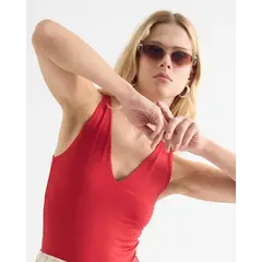 SEVEN SEVEN - Camiseta Para Mujer Manga Sisa Cuello V Color Rojo Marca #28096189