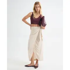 SEVEN SEVEN - Falda Para Mujer Medio Color Arena Marca #28140905