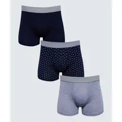 SEVEN SEVEN - Pack X 3 Bóxer Corto X3 Para Hombre Gris