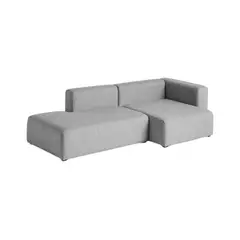 GENERICO - Sofá en L Derecho Dominico Tela Antifluidos 246x70x70 Gris 4 Puestos