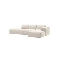 GENERICO - Sofá en L Derecho Prince Tela Antifluidos 290x75x70 Beige 4 Puestos