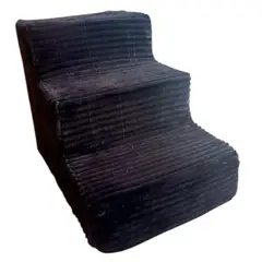 GENERICO - Escalera Para Mascotas En Espuma 45 Cm De Alto Color Negro