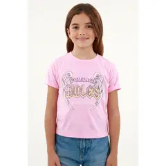 TENNIS - Camiseta básica rosada estampada para niña