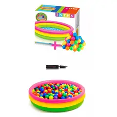 INTEX - Piscina Inflable 147cm X 33cm + 200 Pelotas + Inflador