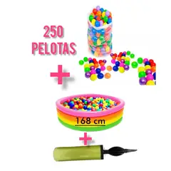 INTEX - Piscina Inflable 168cm X 46cm + 250 Pelotas + Inflador