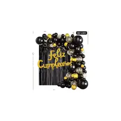 GENERICO - Kit Decoración Negro De 72 Pcs Fiestas Inolvidables