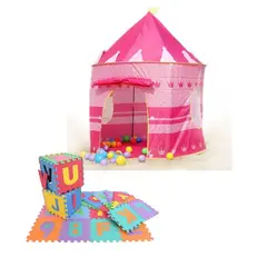 GENERICO - Carpa Niñas + 10 Fichas Foamy + Obsequio De 30 Pelotas