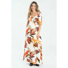RAGGED - Vestido largo ennox Rojo persa