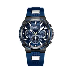 LOIX - Reloj hombre LA2121-2 azul con plateado tablero azul