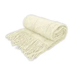 GENERICO - Manta Cobija Frazada Suave Tejida Decor 152x127cm Refazahar Blanco