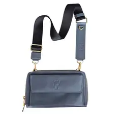 MARLA - Bolso Portacelular Lucia con doble compartimento y compartimento para tarjetas cuero 100%