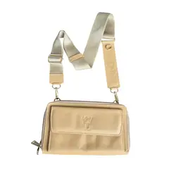 MARLA - Bolso Portacelular Lucia con doble compartimento y compartimento para tarjetas cuero 100%
