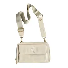 MARLA - Bolso Portacelular Lucia con doble compartimento y compartimento para tarjetas cuero 100%