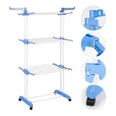 GENERICO - Tendedero Ropa Perchero Plegable Colgador De 3 Niveles Color Blanco