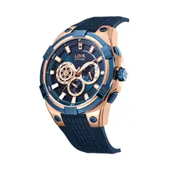 LOIX - Reloj hombre LA2133-1 Azul con Oro Rosa con tablero azul