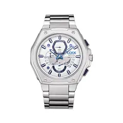 LOIX - Reloj hombre LA2137-2 Plateado con tablero blanco