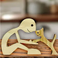 GENERICO - Figuras de Madera De Hombre y Perro