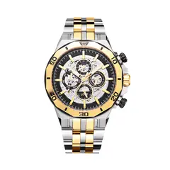 LOIX - Reloj hombre LA2139-1 Plateado con dorado tablero plateado
